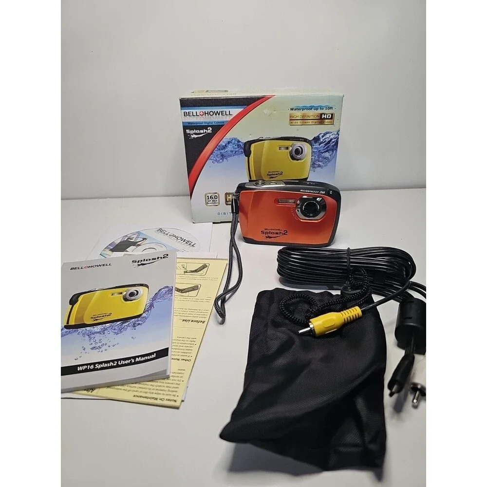 Bell+Howell Splash WP16-O Waterproof digital camera - Orange Tested Working